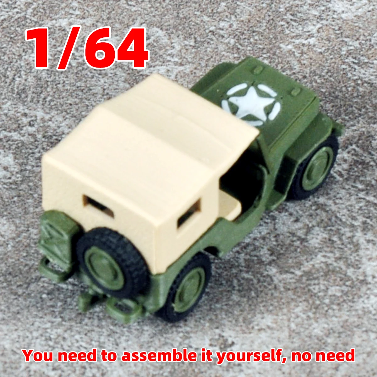 Montage-Set Statisches Plastikmodell-Kit Mehrzweck-Auto SUV Geländewagen Auto-Artillerie 1/64 – Detail 3