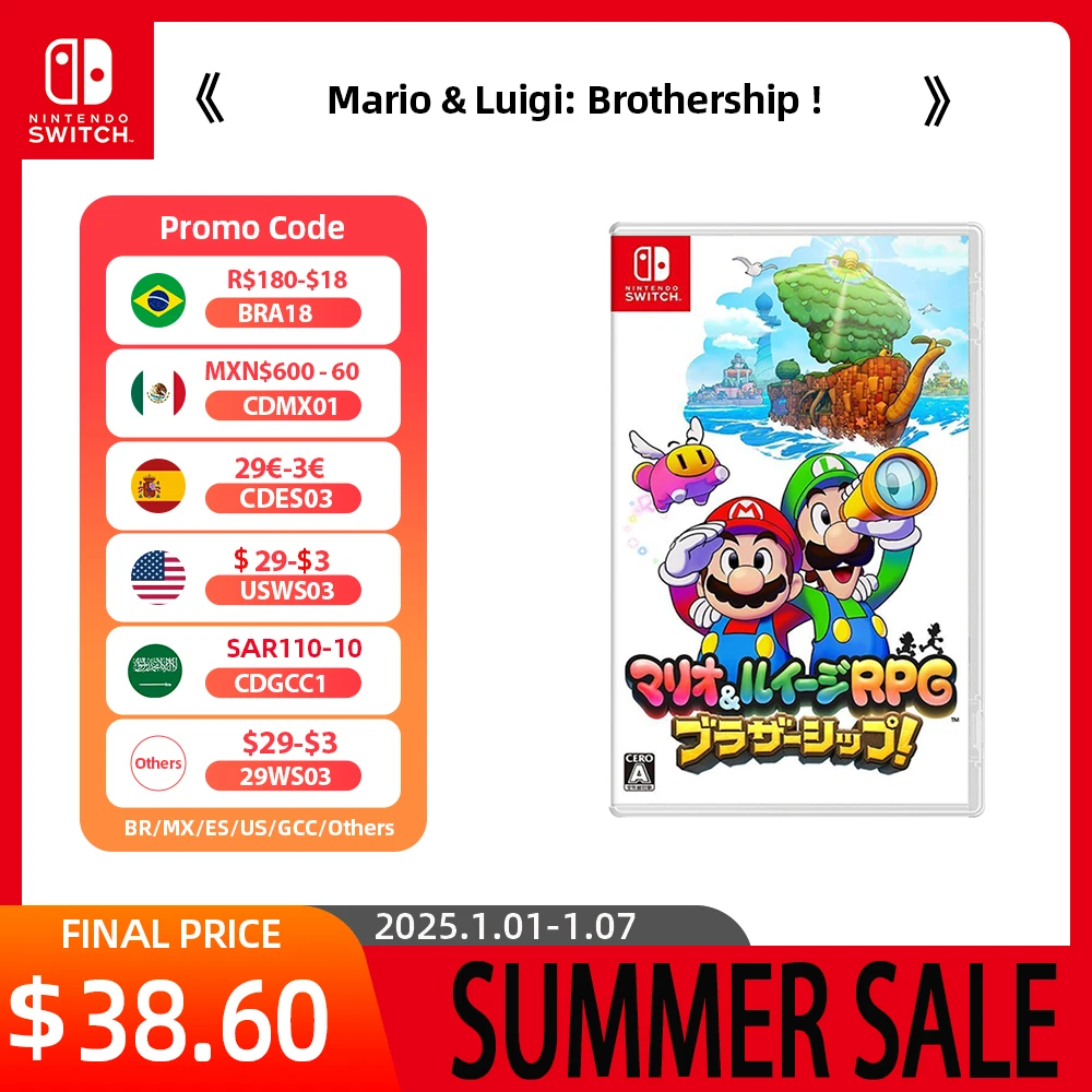 Mario & Luigi: Brothership - Nintendo Switch Game Deals 100% Physical Game Card Action Genre for Nintendo Switch Game Console