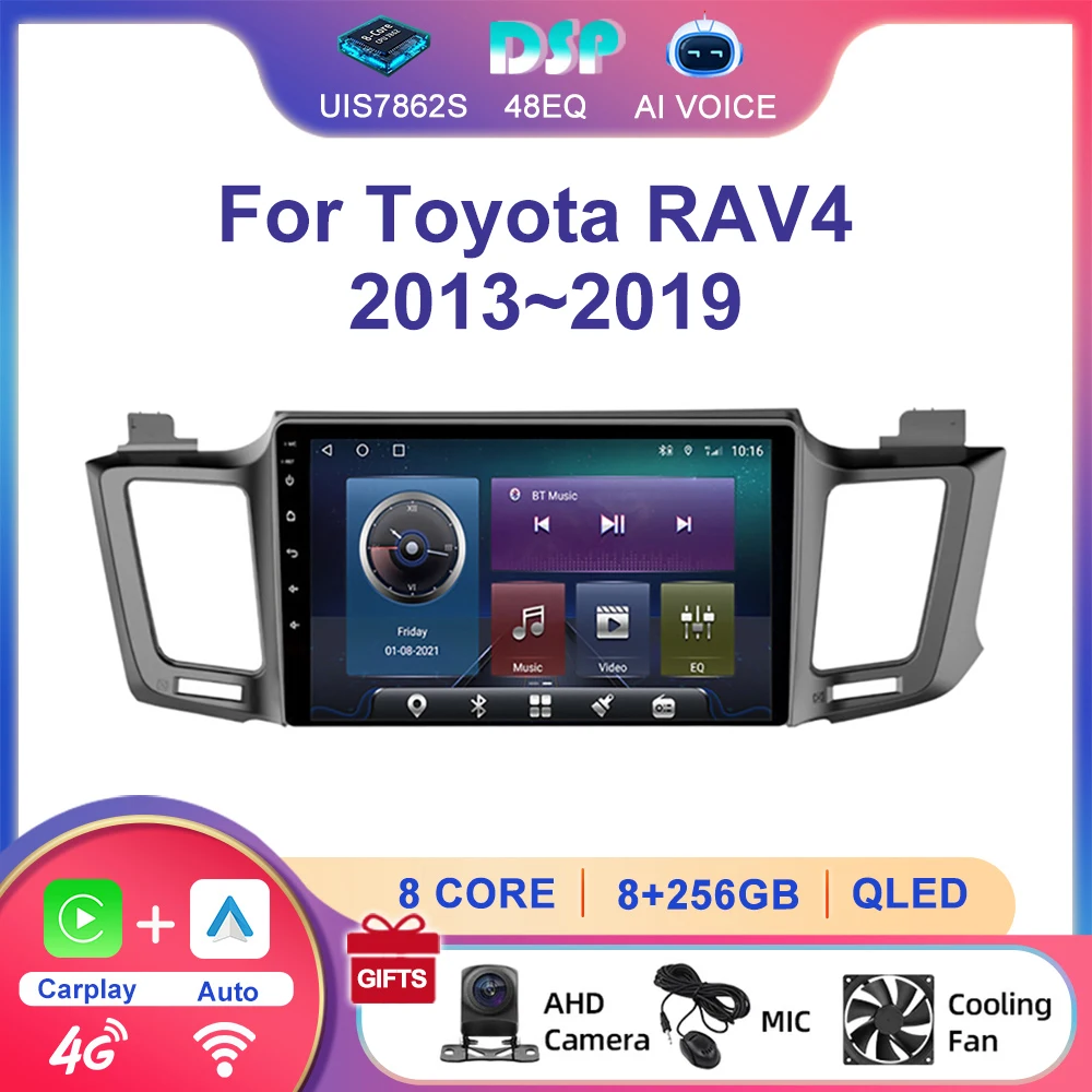 10'' GPS Navigator Head Unit Android Multimedia Carplay Touch Screen Car Radio Player With BT DSP RDS For Toyota RAV4 2013~2019