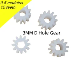 10pcs/Lot 0.5M 12T 3MM D Hole Gear,1012DF 0.5 Modulus 12 Teeth Plastic Gear,N20 DC Gear Motor Shaft Gear