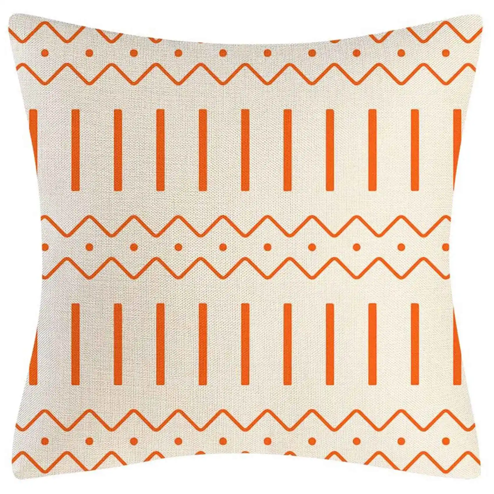 Orange Pillow Covers 18X18 Set of 4 Home Decorative Throw Pillow Covers Outdoor Linen Couch Throw Pillow Case