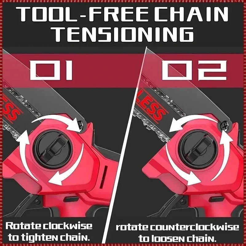 Cordless Brushless Mini Electric Chain Saw Pruning Saw Garden Cutting Power Tool Compatible For Milwaukee Battery view 6