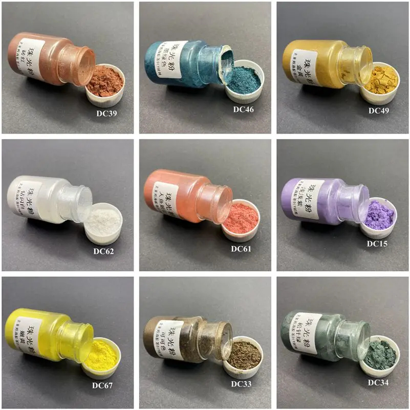 Mica Pearlescent Powder Pigment DIY Handmade Soap Candle Epoxy Resin DIY Dye Pigment Pearl Silver Nail Glitter Powder 30ML/pc