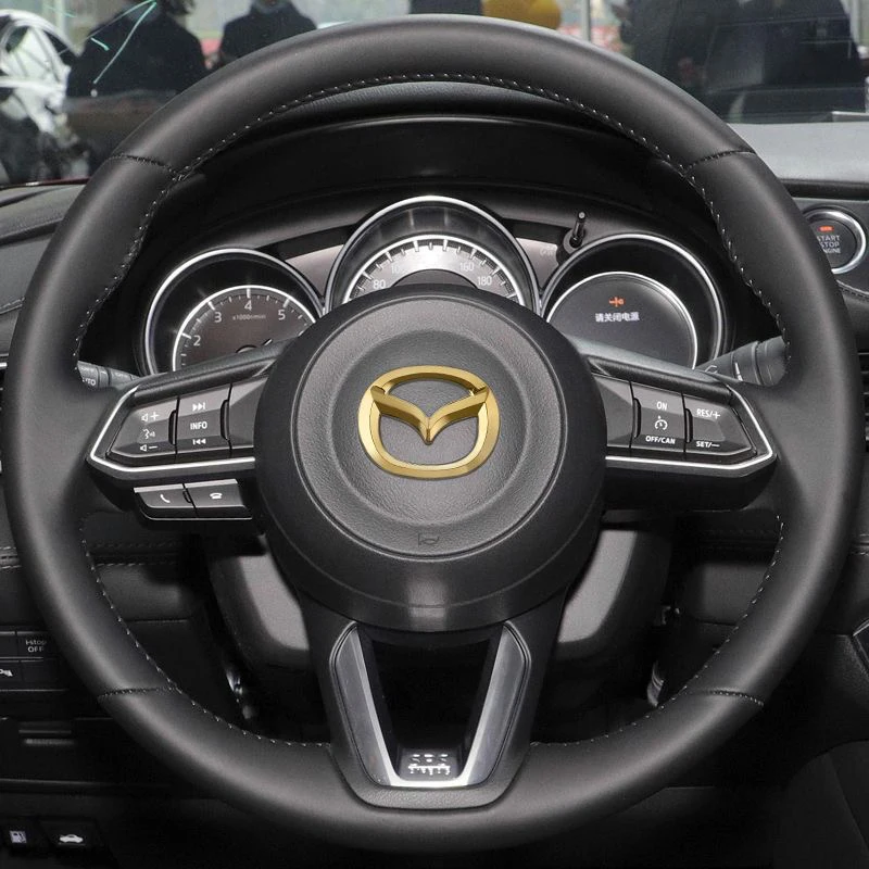 1pc ABS Car Steering Wheel Center Emblem Sticker For Mazda MX-5 2 5 3 6 CX-8 CX-3 CX-5 CX-7 MS RX-8 Axela 8 Interior Decoration