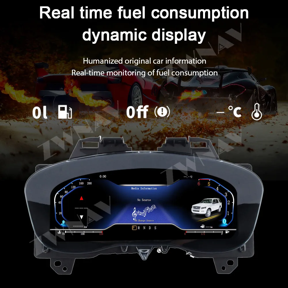 Upgrade Dashboard For Ford Explorer 2011-2019 LCD instrument cluster Virtual Driving display Cockpit Virtual Instrument view 4