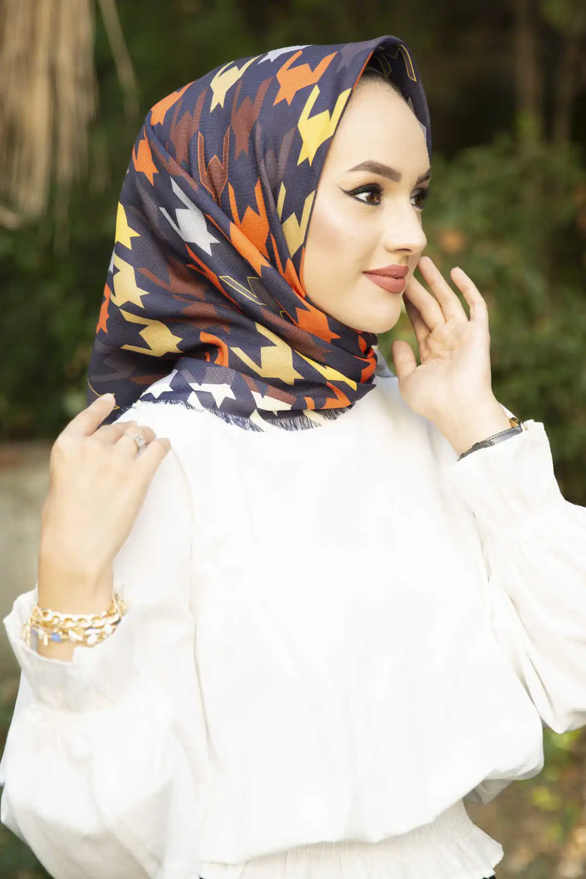 Cotton Printed Scarf E- -Winter Autumn 2021 Muslim Women Hijab headscarf Islamic Turkey