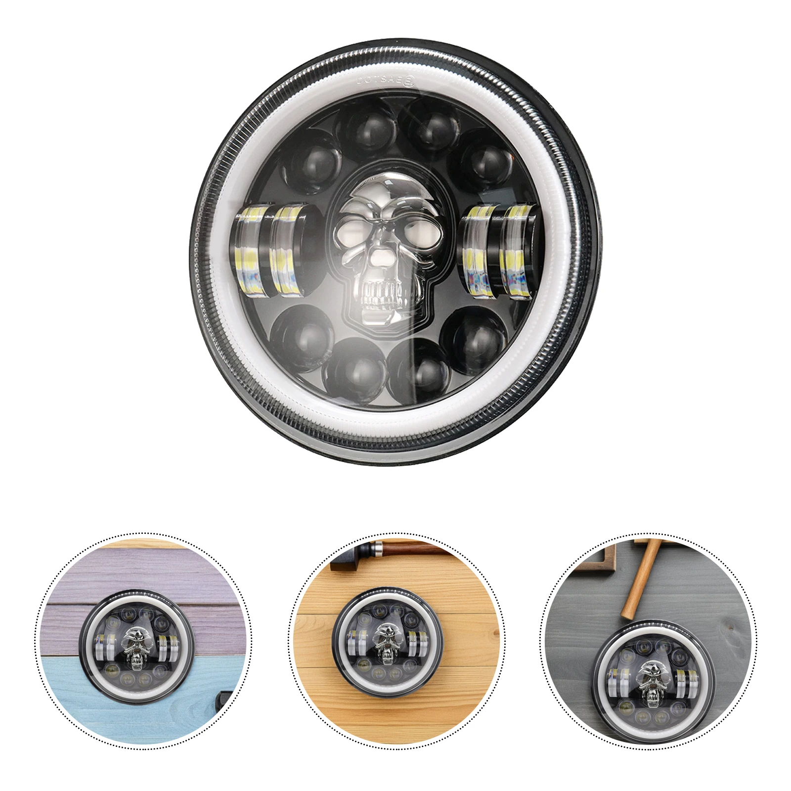 

60W Skull Off-Road Light Durable Aluminum Abs Weather Resistant Universal Fit Headlight For Bike Scooter Accessories Led Light