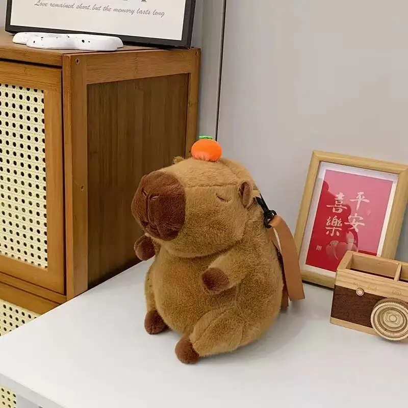 كابيبارا أفخم ظهره Kawaii موضة بلوشي دمية الفراء قلادة حقيبة كتف للأطفال حقيبة صغيرة حقائب هدايا لصديقتك