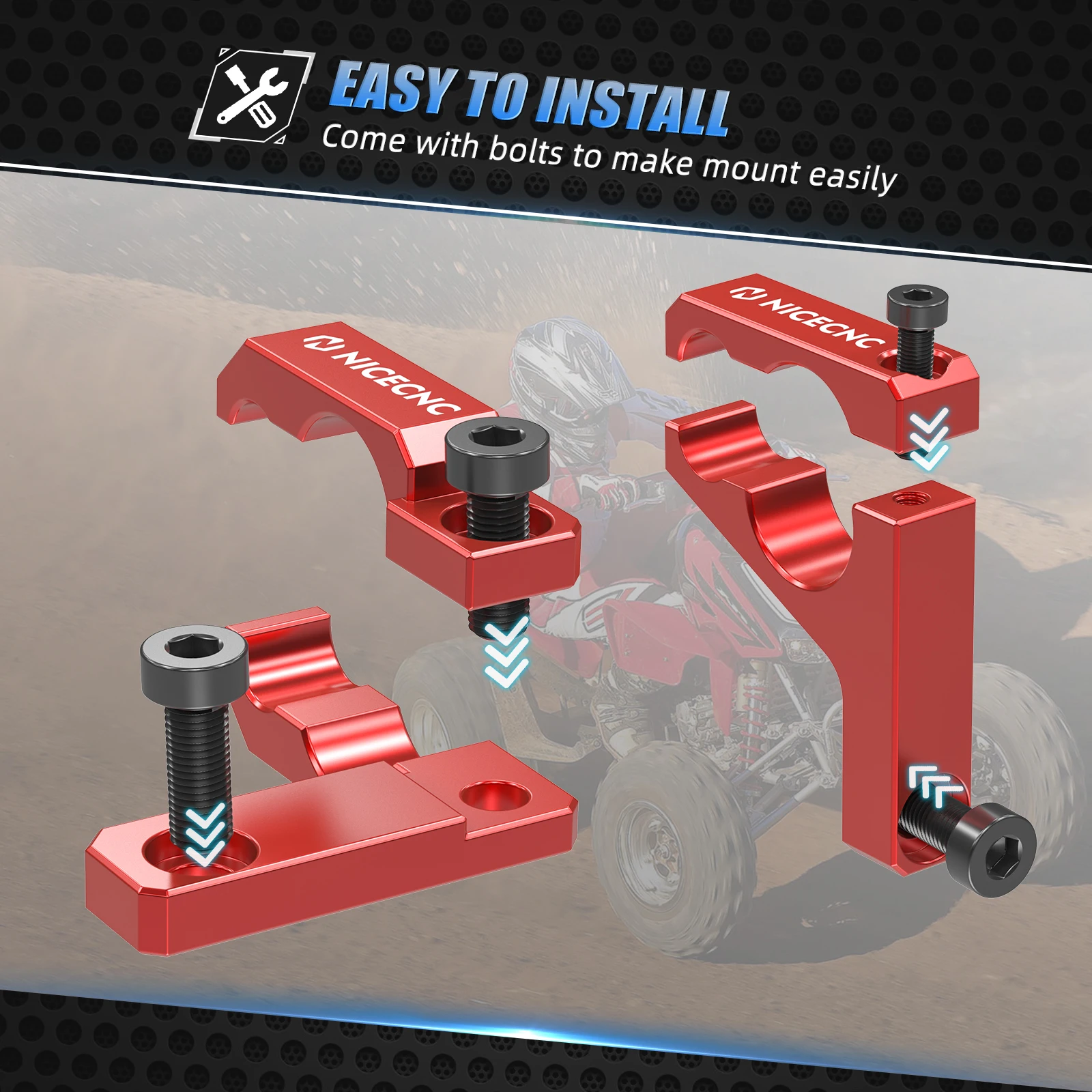 NICECNC TRX450R الخلفية المزدوجة الفرامل خط المشبك لهوندا TRX450R 2006-2009 TRX450ER 2006-2014 43462-HP1-600 الألومنيوم التصنيع باستخدام الحاسب الآلي #2