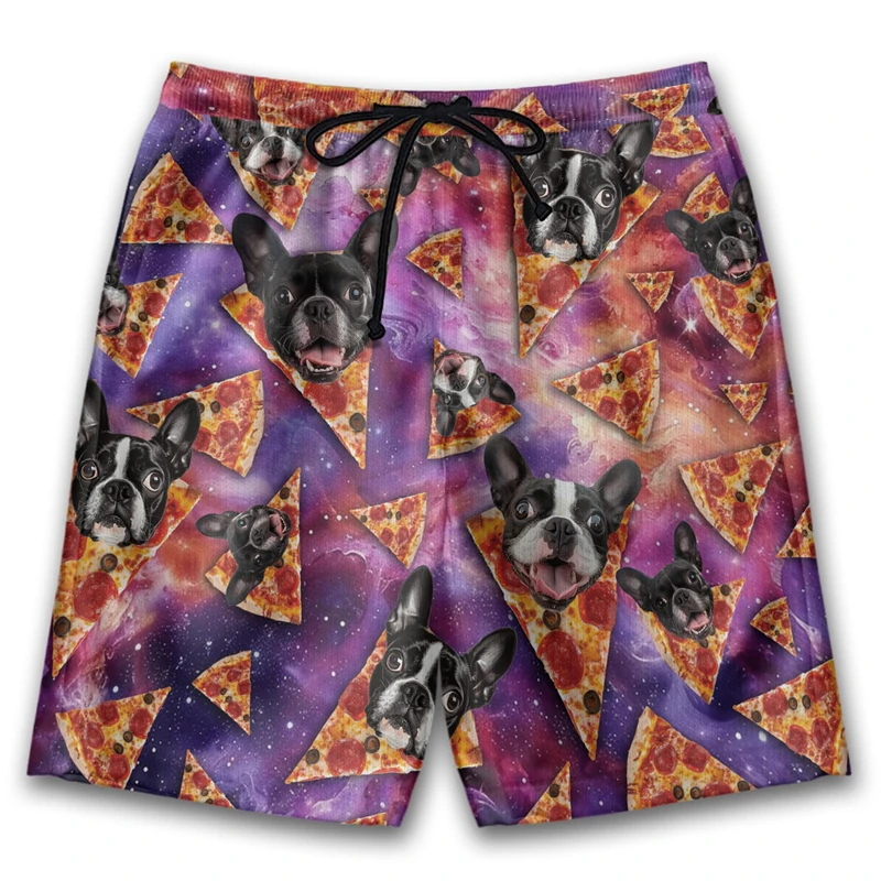 Galaxy Dog Graphic Short Pants For Men Pizza Bernese Beach Shorts Hawaiian Pomeranian Trunks Pet Doberman Bermudas Boardshorts