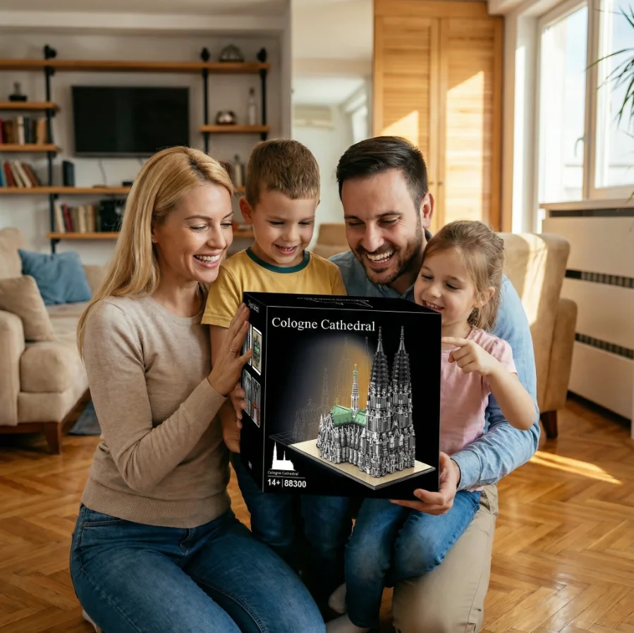 Conjunto de Blocos de Montar da Catedral de Cologne, Arquitetura Gótica, Construção Modular, Brinquedos de Montagem, Presente para Adultos, Decoração de Casa