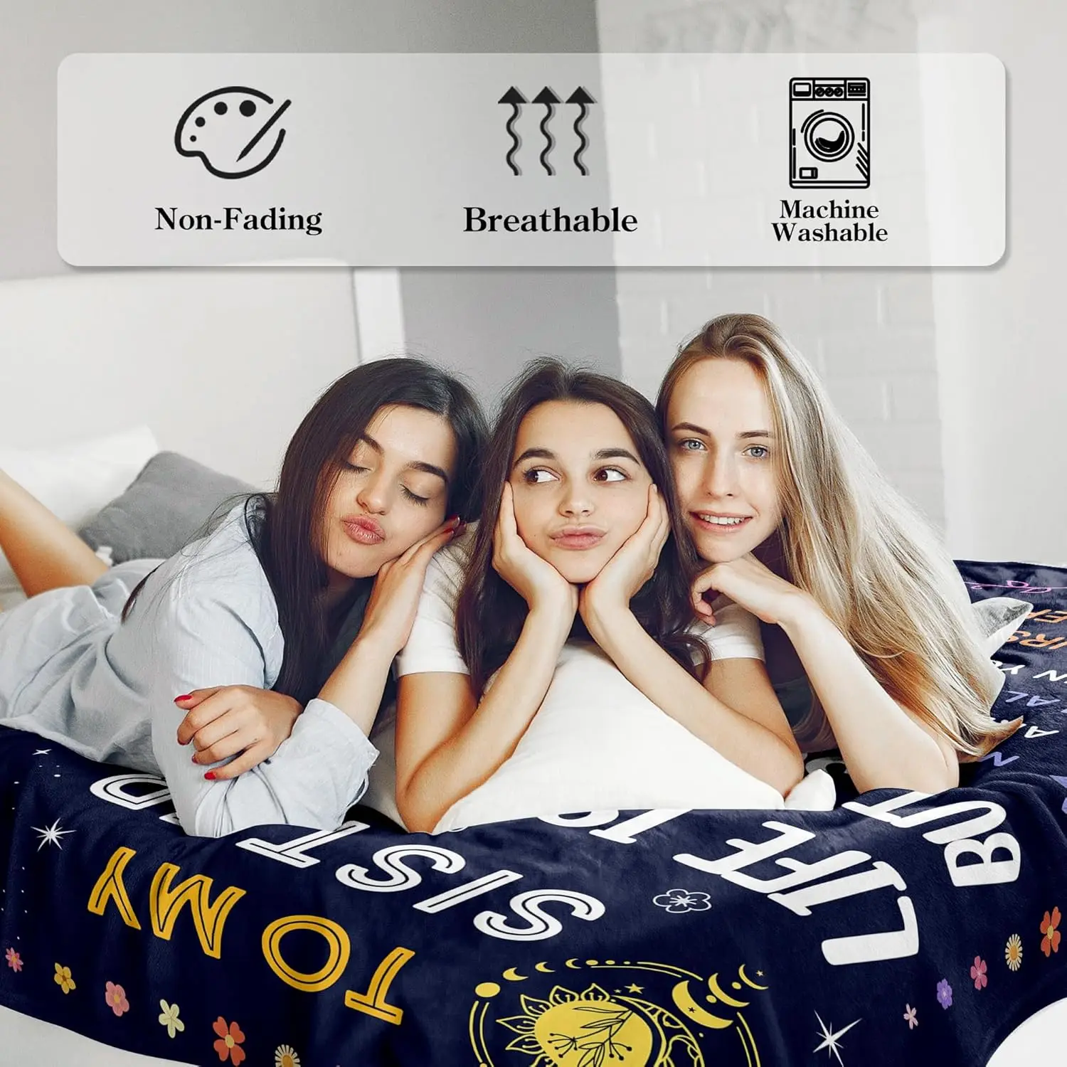 Gifts for Sister - Birthday, Mothers Day Sister Gifts from Sisters, Brother - to My Sister Blanket - Little | Big Sisters Gift f
