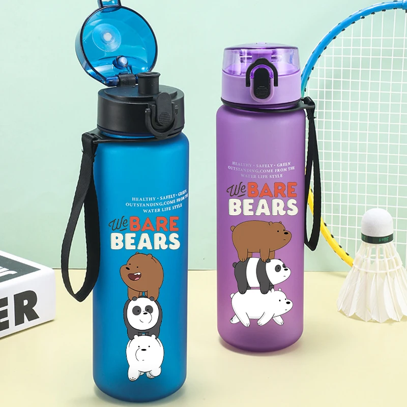 

We Bare Bears Kids Water Bottles Kawaii Cartoon Printed Water Cup Boys Outdoors Sports Water Bottles Children Birthday Gifts