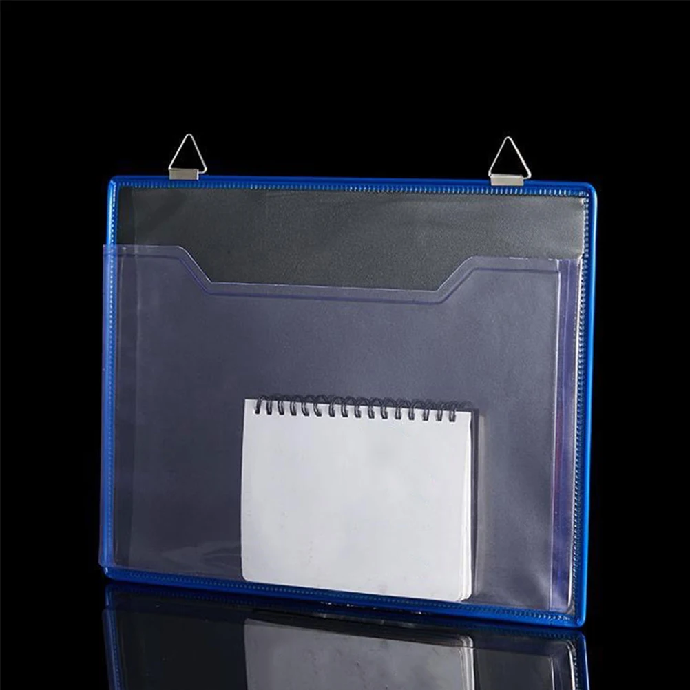 

2pcs Hanging File Folder Clear Document Storage Organizer Wall Mount Pouch for OfficeFolders Plastic Material Sturdy Structure