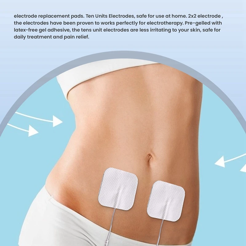 40Pcs TENS Unit Pads, 2X2 Electrodes For EMS Muscle Stimulator Electrotherapy Pads