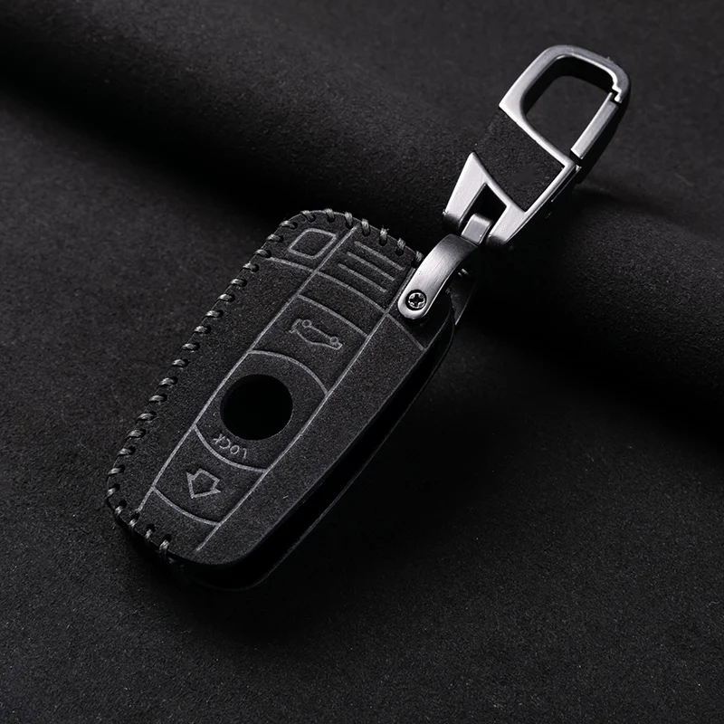 Leather Car Key Case Cover Fob For BMW E60 E61 E70 E81 E87 E90 E91 E92 X1 X5 X3 1 3 5 6 Series Z4 Protector Shell Accessories