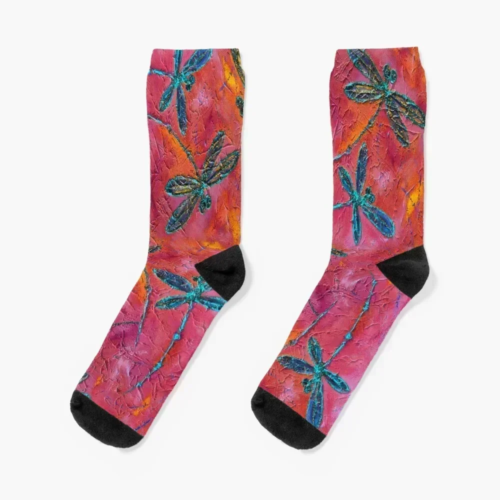 

Dragonfly Dance Hot Fuchsia Socks cycling Hiking boots shoes Wholesale Luxury Woman Socks Men's