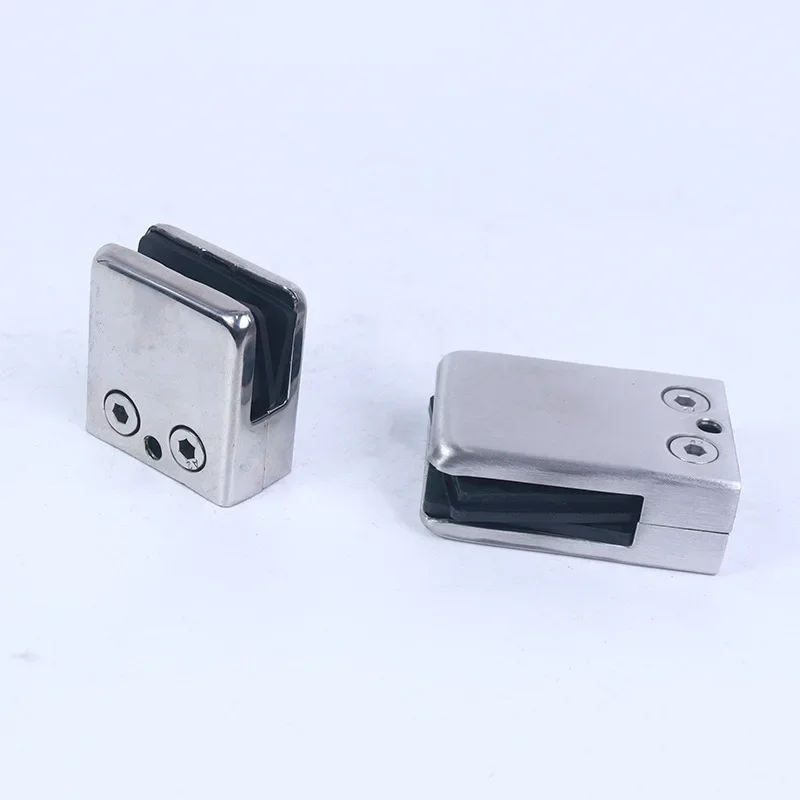 Glass Clamp 8-10mm 8PCS Stainless Steel 304 Glass Clamps Adjustable Glass Bracket Flat Back for Balustrade Staircase