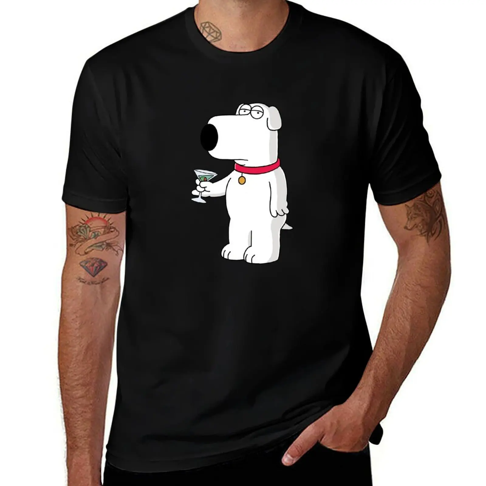 

White Dog T-Shirt topping tops anime stuff oversized mens t shirts top quality