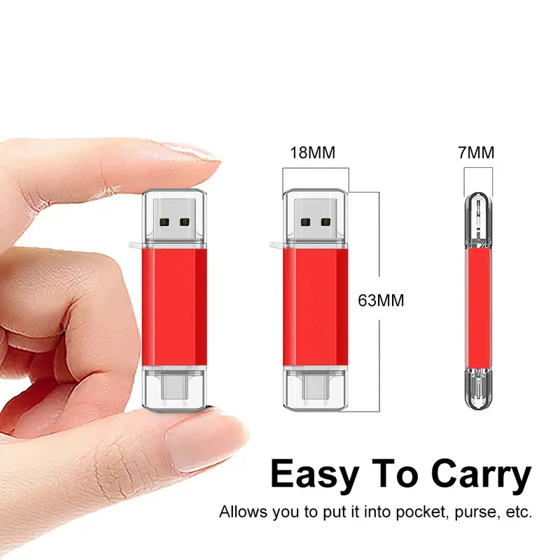 NEW 128GB 64GB USB Type C Pendrive High Speed USB Flash Drive OTG Pen Drive 64GB 128GB 2 In 1 Type-C OTG Metal Pen Drives