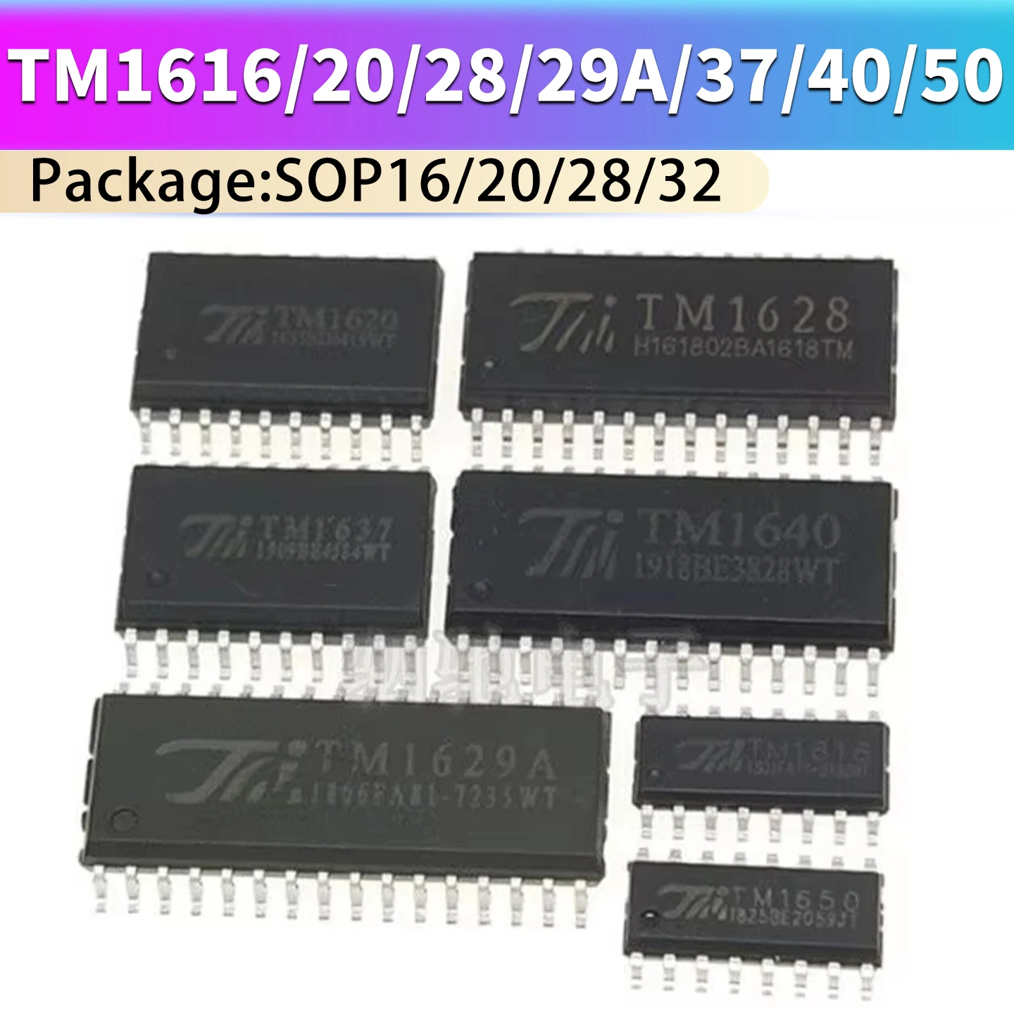 Original Genuine TM1650 TM1616 TM1628 TM1640 TM1637 TM1620 TM1629A SOP SMD Display Driver IC For Electronic DIY Hardware Enginee
