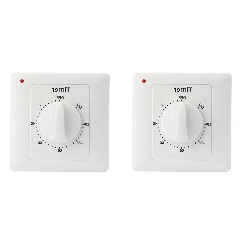 【Big deal】2X Water Pump Timer Switch Socket Power Control Mechanical 120 Minutes Countdown Turn Off Automatically Power Off