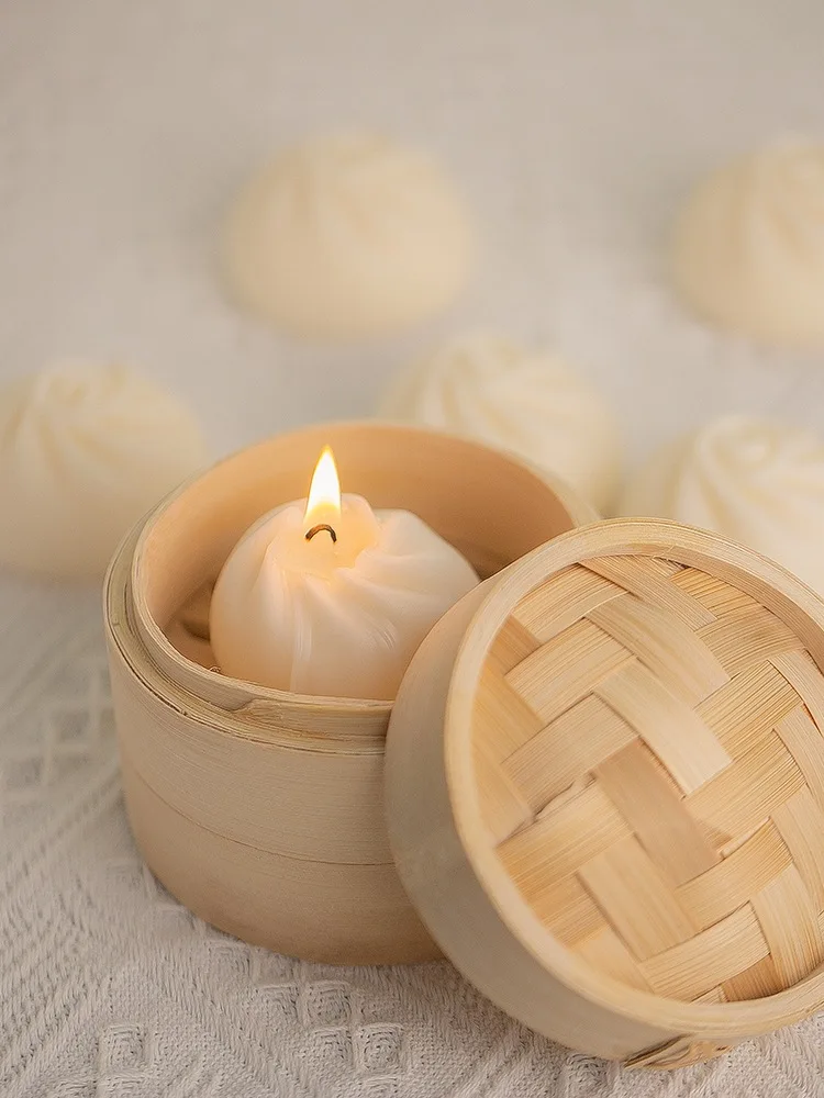 DIY Simulation Bun Candle Mold Aromatherapy Candle Plaster Mold Xiao Long Bao Silicone Soap Mold Handmade Home Craft Decoration