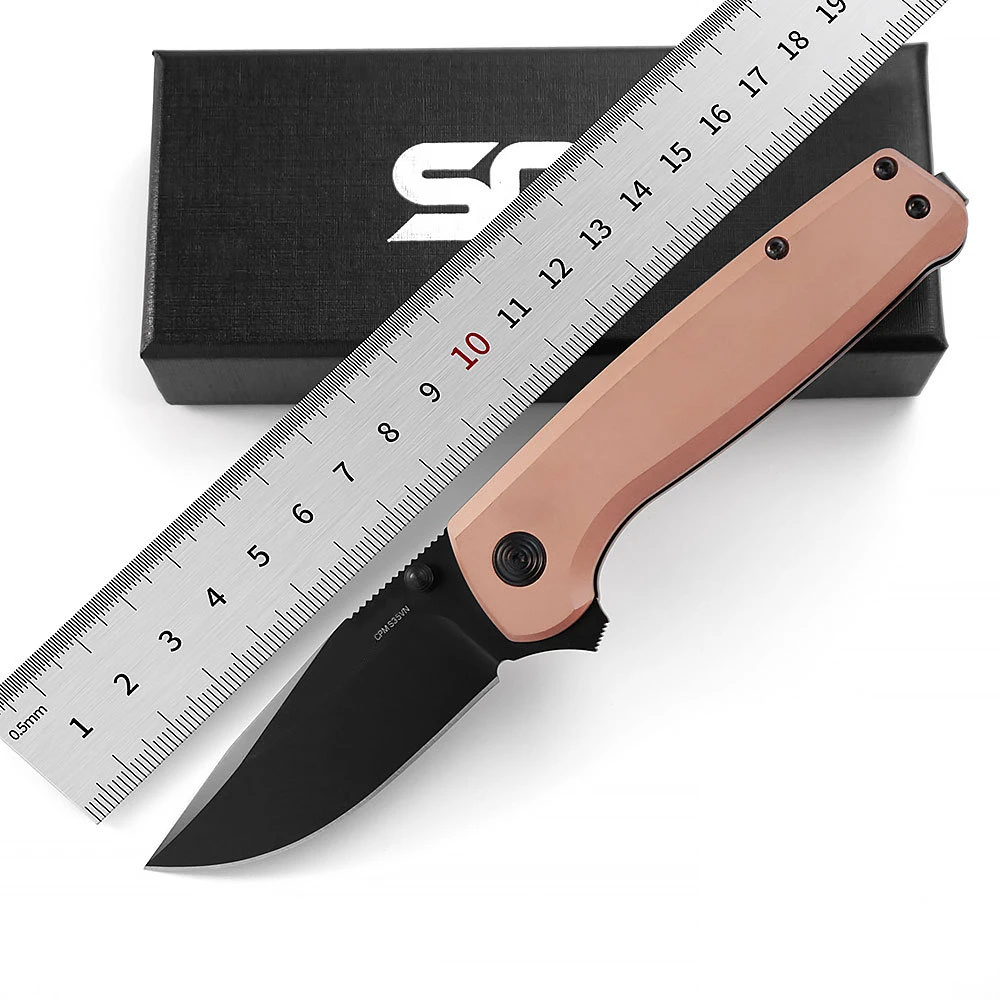 

Складной нож, нож для фруктов, карманный нож, сталь S35VN, рукоять из фиолетовой меди