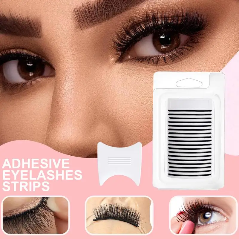 18 Streifen selbstklebende Wimpern-Liner, Wimpern-Klebestreifen, wiederverwendbarer Klebe-Liner für langlebige falsche Wimpern, natürlicher Look