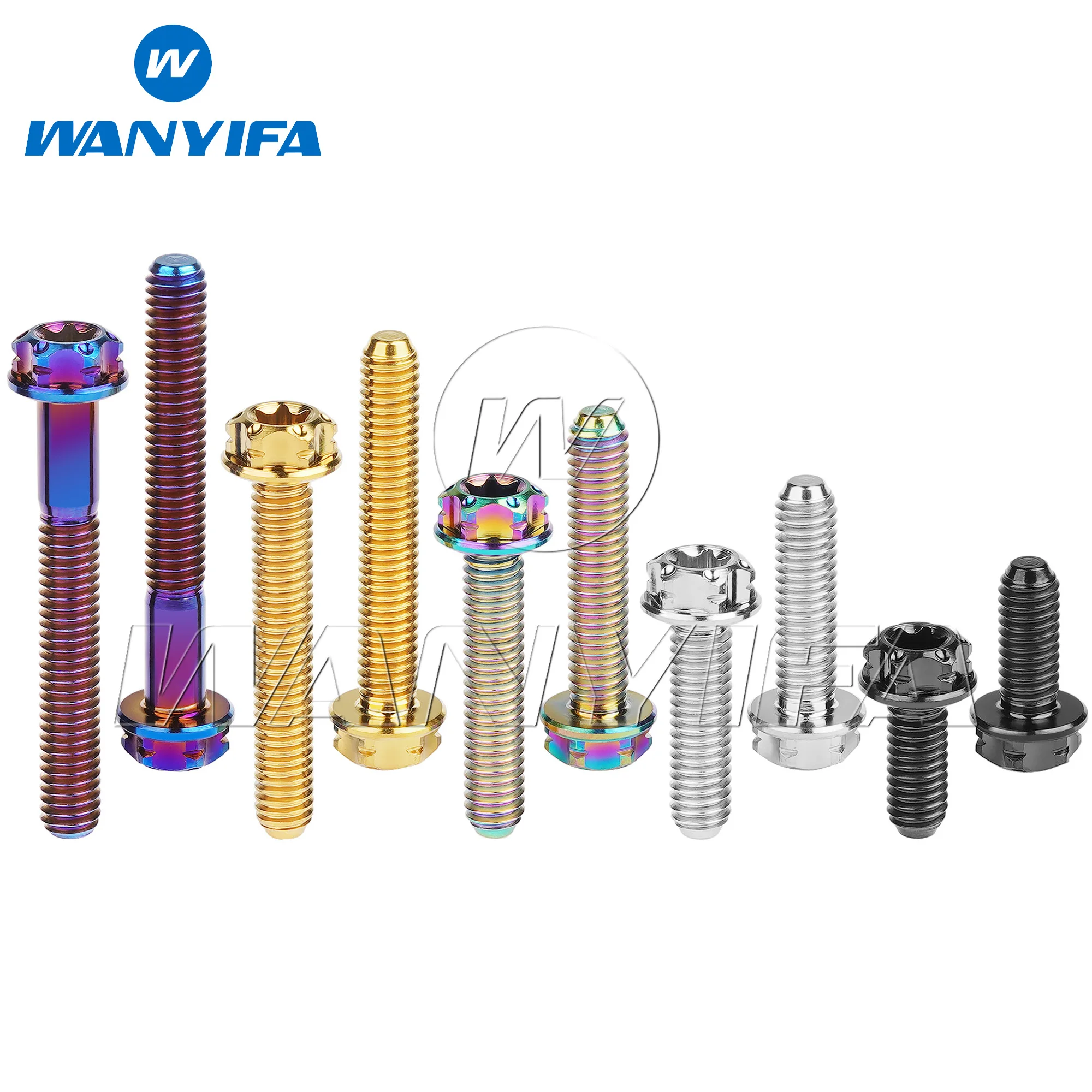 

Wanyifa Titanium Bolt M4x10 15 20 25 30mm Fancy Flange Torx T20 Screw Ti Alloy GR5 Fasteners
