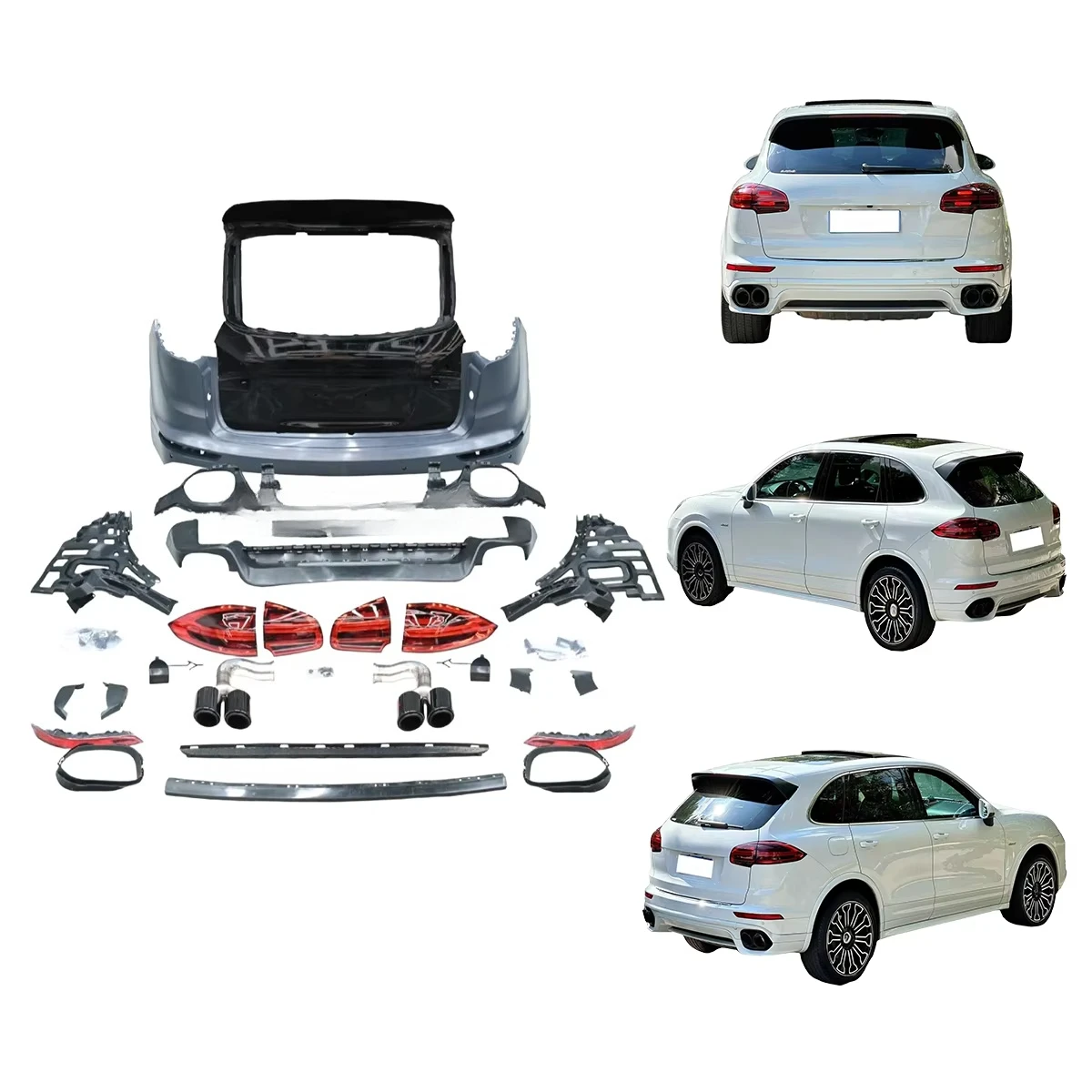 High Quality Rear Body Kit for 11-14 Upgrade 15-17 Style Rear Car Bumpers Trunk Cover Taillight
