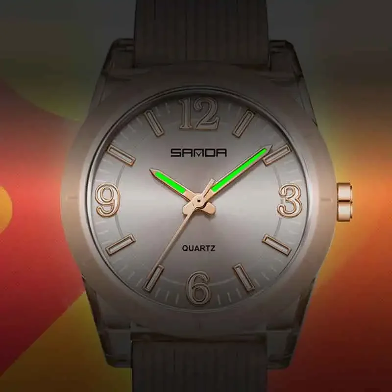 SANDA New Fashion Youth Student Quartz Watches Silicone Strap Outdoor Sport Waterproof Watch Luminous Hands Student Quartz Watch