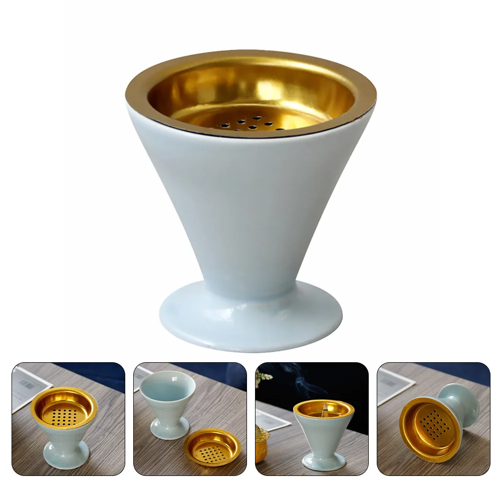 

1Pcs Modern Simple Ceramic Incense Burner Decorative Censer Home Ornament for Bedroom Living Room Office Ceramic Incense Burner