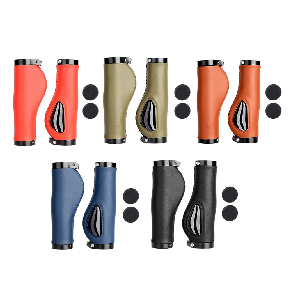 

1 Pair PU Bicycle Grips Brown/Black/Blue/Red/Green 132mm*51mm Bicycle Handle Cover Replacement for Bicycle Handlebar Cover