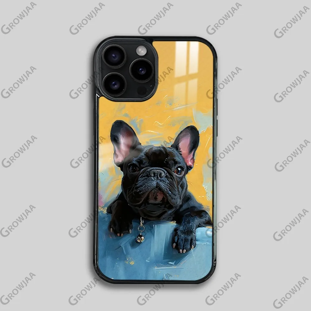 French Bulldog Painting Phone Case For iPhone 16 15 14 13 12 11 Pro Max Plus Mini Magsafe Mirror Wireless Magnetic Cover