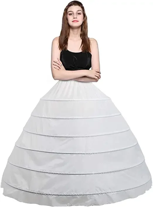 Rok Petticoat 6 Hoop wanita, rok Dalaman selip Crinoline untuk pesta pernikahan