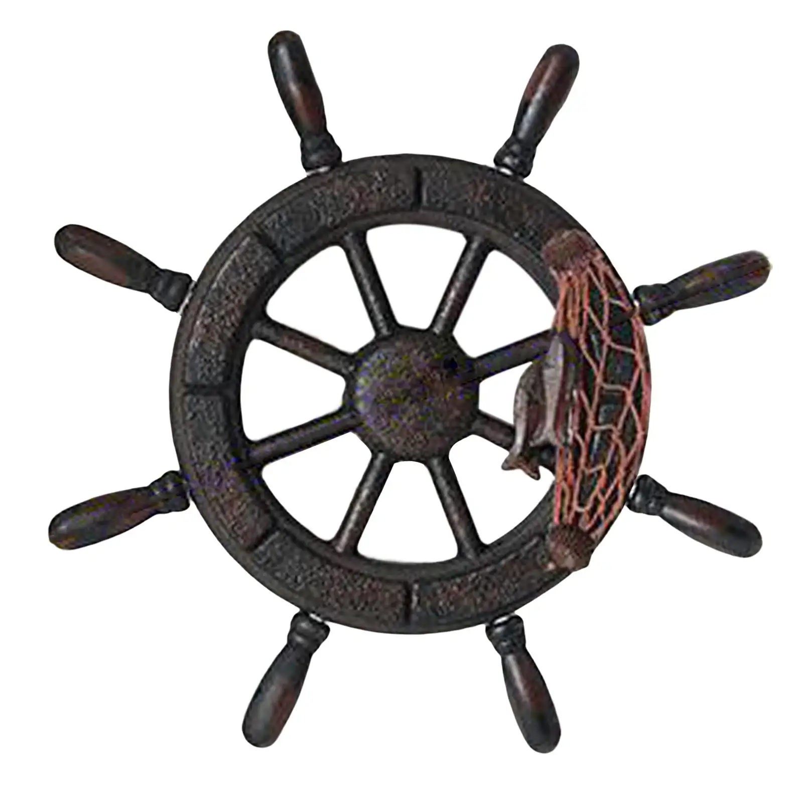 Wooden Hanging Ship Rudder Nautical Wall Decor Vintage Steering Wheel Ornament for Modern Home Decoration Accessories