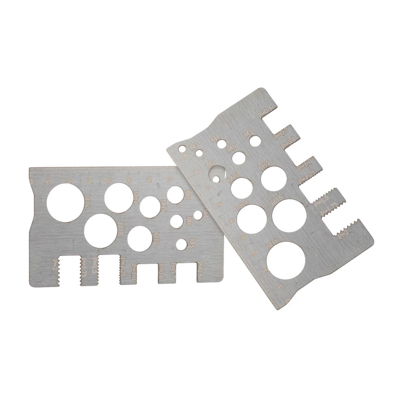 2pcs Screw Thread Pitch Gauge Measurement Ruler Stainless Steel Measuring Gauge Tool For Bit Bolt Nut Screw