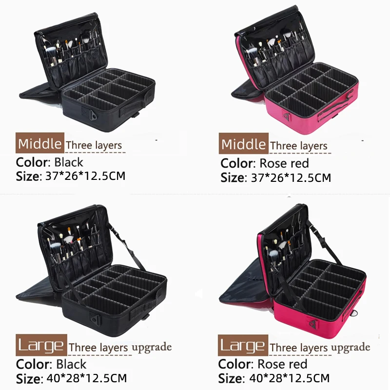 ترقية جديدة حقيبة مستحضرات التجميل سعة كبيرة الأكثر مبيعا حقيبة ماكياج السفر المهنية للنساء