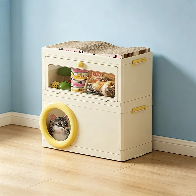 Storage cabinet Multifunctional kennel, cat litter Small apartment Pet supplies Double-layer integrated storage box