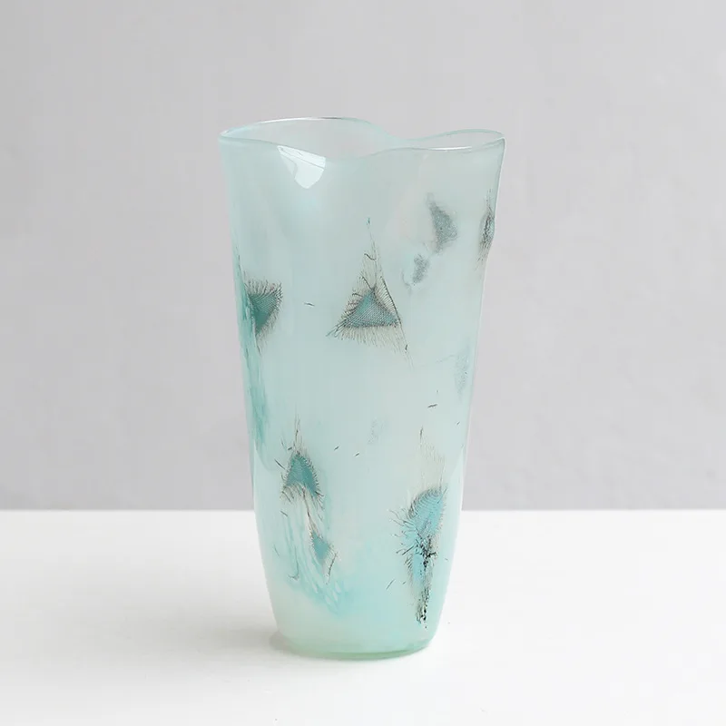 Elegant Gradient Glass Vase Luxury Home Decor for Living Room Tabletop Flower Arrangement