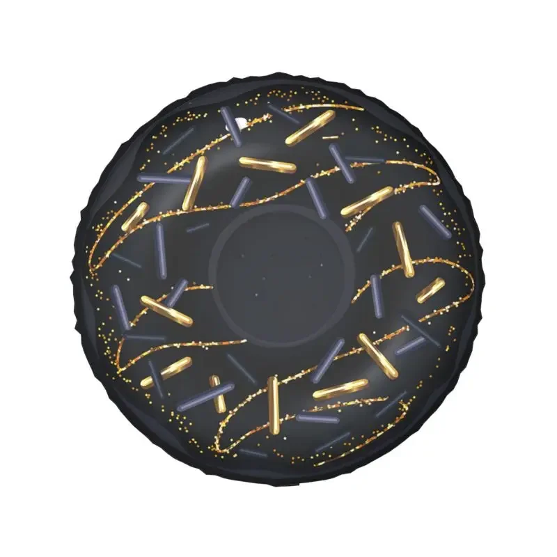 Custom Black Sweet Donut Spare Tire Cover for Toyota Land Cruiser Prado 4WD 4x4 Trailer Car Wheel Protector 14