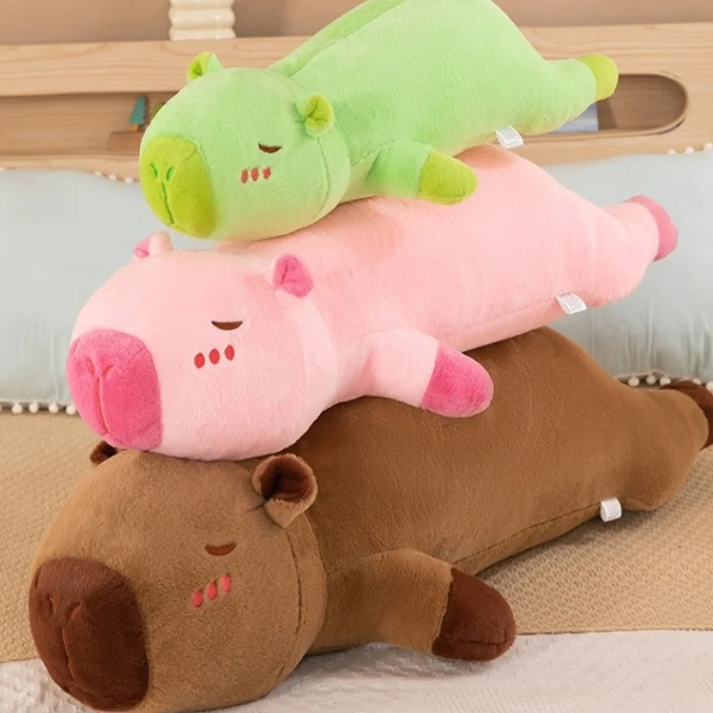 60cm Cartoon Anime Capybara Plush Doll Soft Pillow Stuffed Animals Soothing Sleeping Toys For Kids Birthday Christmas Gift