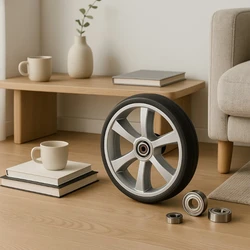 EVA Wheel for Shopping Cart, Wear Resistant Non-slip Damping Wheels, Metal Bearing Diameter 20cm, Durable Replacement