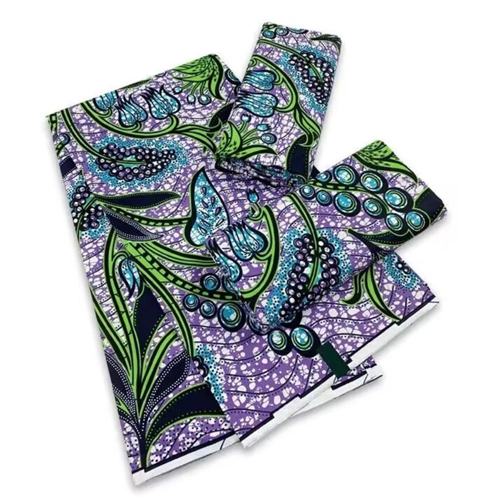 

New Super Fabric Original Print African Wax Fabric 100% Cotton 6Yards Real Nigerian Ankara Batik Sewing Material Supplier