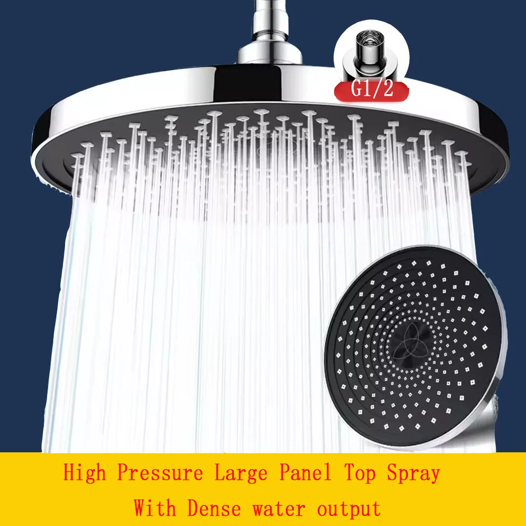 

New Upgraded 254mm Large Flow Supercharge Rainfall Shower Head Round High Pressure Top Spray Rain Showerhead Bathroom Accessory