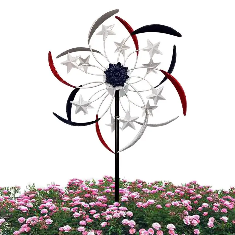 

Metal Wind Spinners For Yard And Garden Hanging Decoration Rustic art Wind Chime Patriotic Metal Sculpture For Independence Day