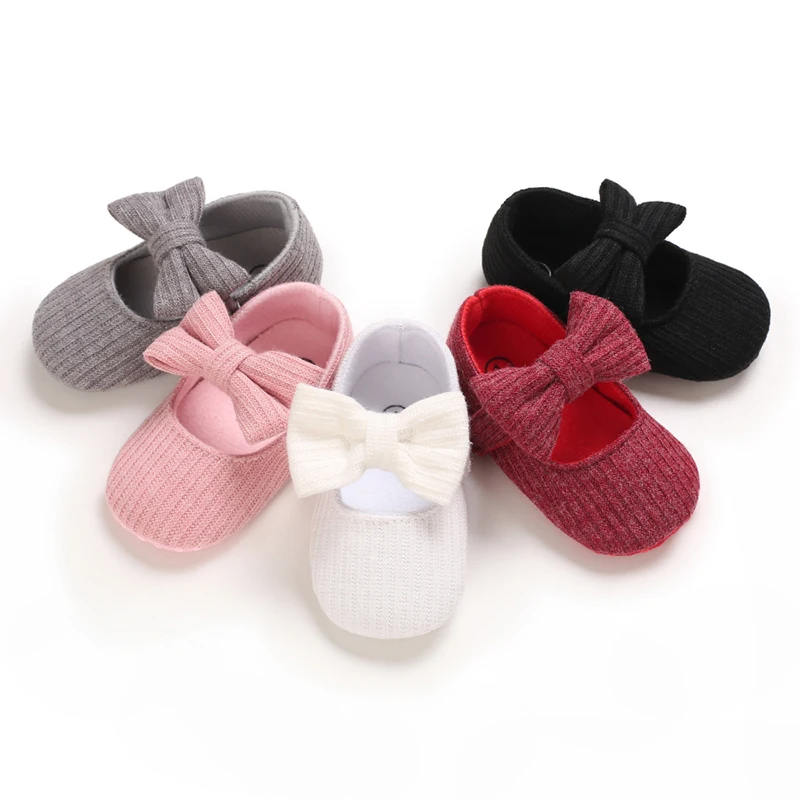 0-18M Baby Girl Shoes Sweet and Cute Bow Princess Shoes Soft Sole Comfortable Flat Bottom Walking Shoes