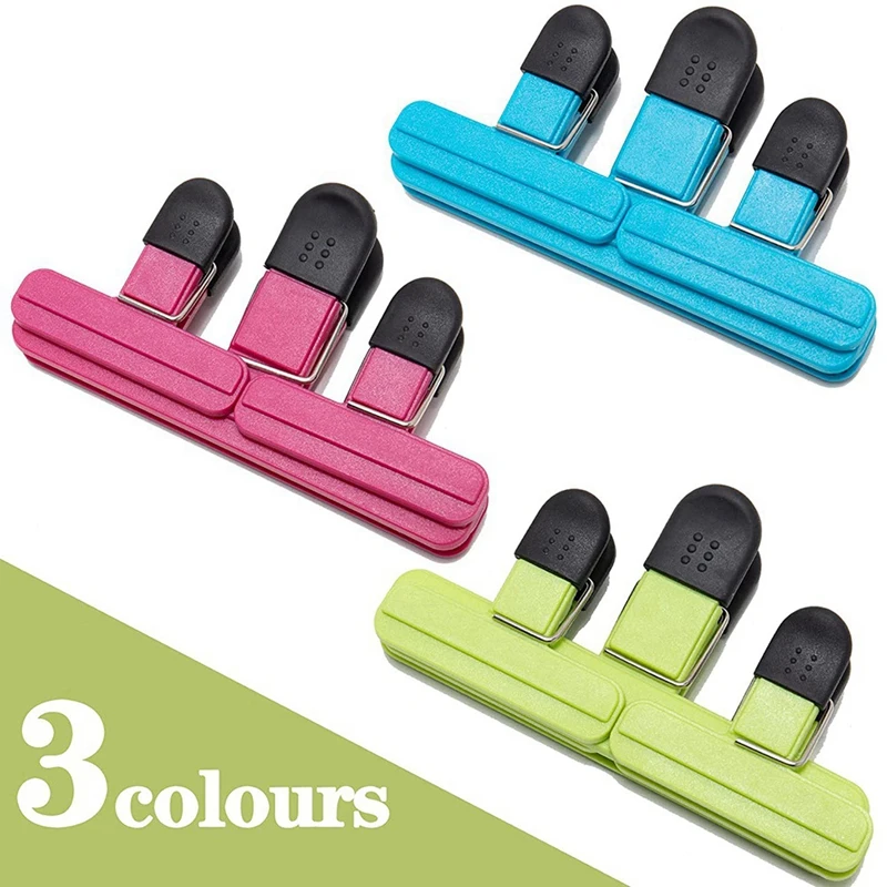 Verschlussklammer, 9er-Pack Splitterklammern, Lebensmittelbeutelklammern (3 große und 6 kleine Größen), Küchenklammern, Versiegelungsclips für Splitterbeutel