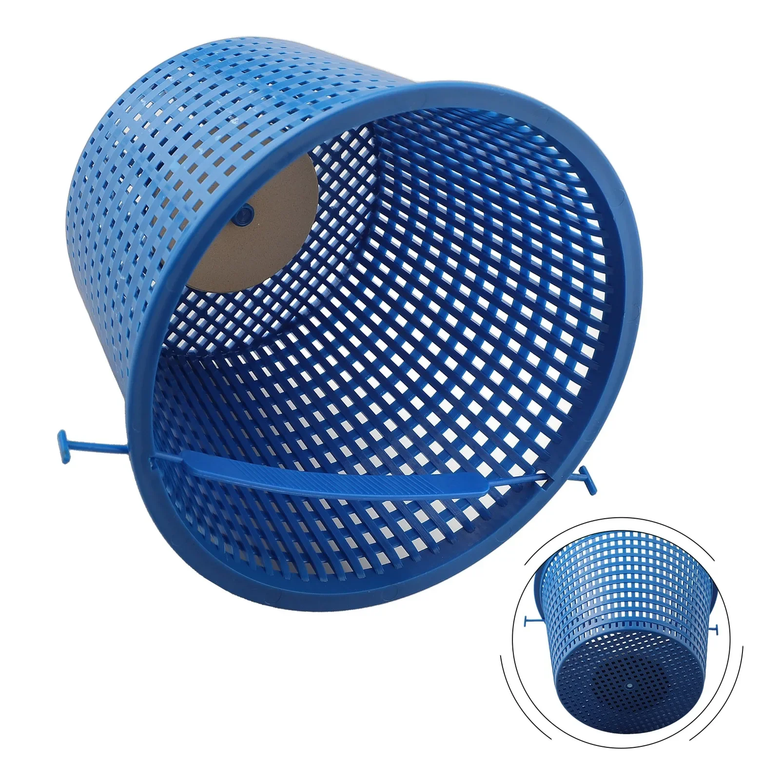 Robust Skimmer Basket Replacement with Lockable Handle and Weighted Base Compatible with Major Pool Equipment Brands